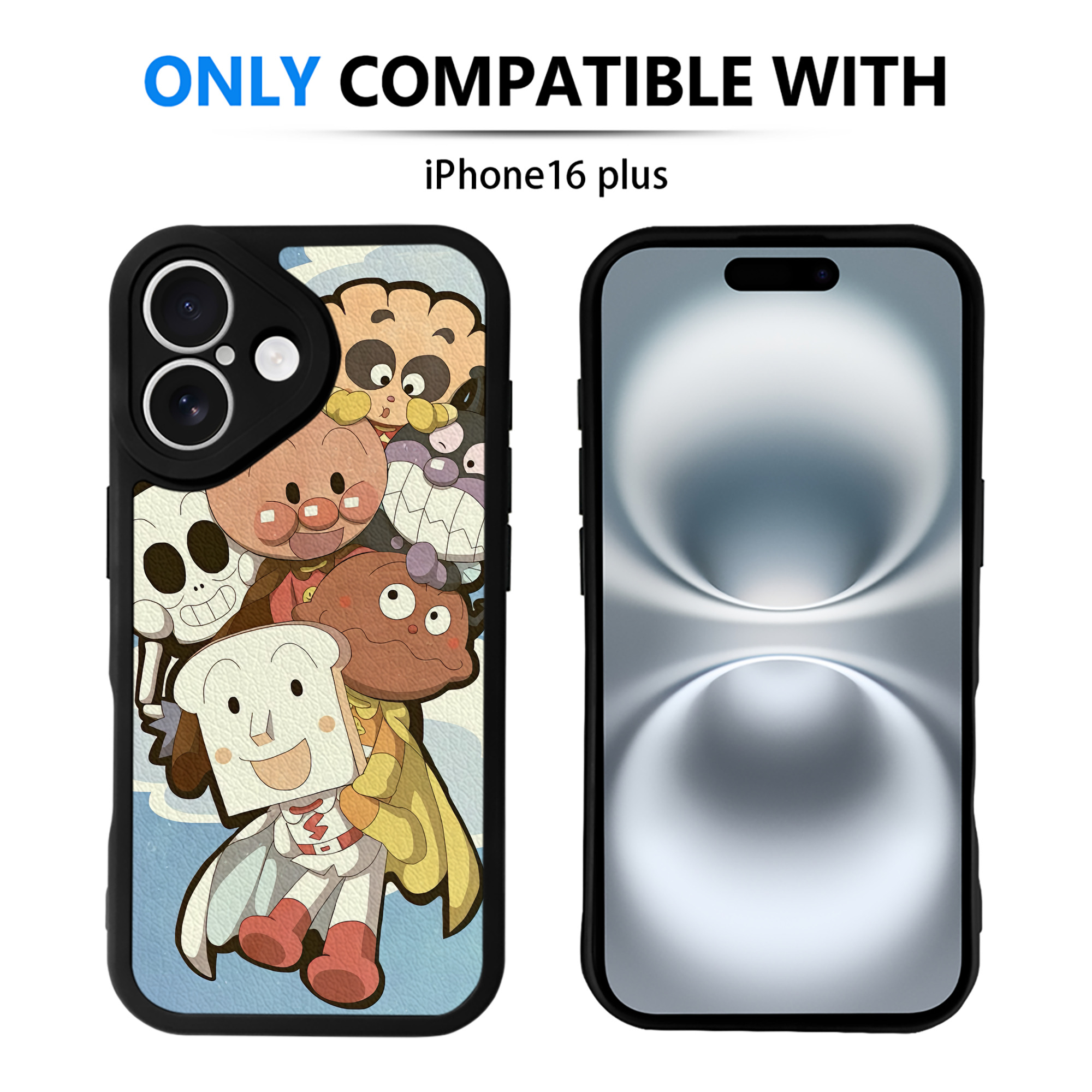 （画像用） アンパンマン Anpanman 【iPhone 16シリーズ対応】シリコンスマホケース（レザー調） 材質：シリコン